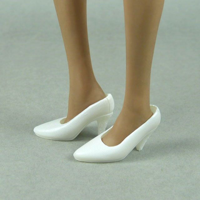 Toys City 1/6 Scale Female White Heel Shoes